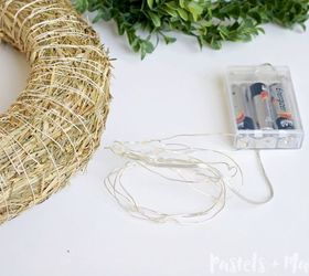 diy faux christmas boxwood wreath that lights up, christmas decorations, crafts, seasonal holiday decor, wreaths