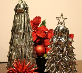 christmas spoon trees, christmas decorations, crafts, repurposing upcycling, seasonal holiday decor