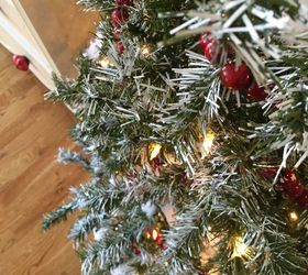 christmas tree painted flocked, christmas decorations, seasonal holiday decor