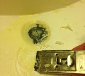 removing wax spill from inside the sink basin, bathroom ideas, cleaning tips