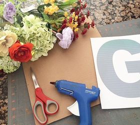 faux floral initial decor, crafts