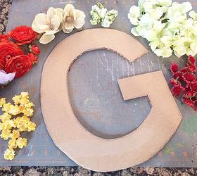 faux floral initial decor, crafts