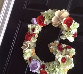 faux floral initial decor, crafts