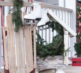 christmas porch decorations schoolhouse inspired vintage, christmas decorations, porches, repurposing upcycling