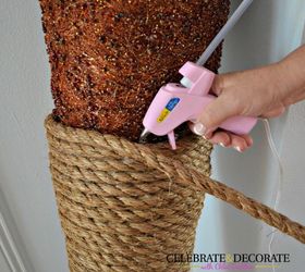 using rope to repurpose christmas decor, christmas decorations, crafts, seasonal holiday decor