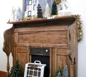 boxes of christmas decor turns mantel into a forest of trees, christmas decorations, fireplaces mantels, seasonal holiday decor