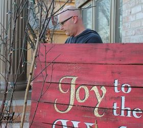 joy to the world christmas pallet, christmas decorations, pallet, seasonal holiday decor