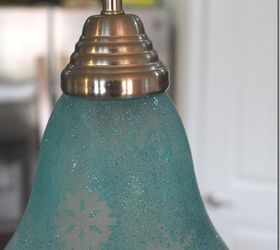 diy holiday turquoise lights with glitter and snowflakes diy, crafts