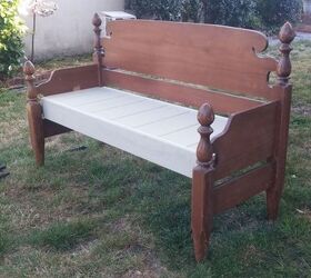 headboard bench, outdoor furniture, repurposing upcycling, woodworking projects
