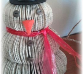 christmas decoration upcycled book snowman, christmas decorations, crafts, repurposing upcycling, seasonal holiday decor