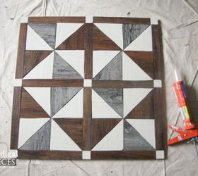 diy barn wood wall quilt vinyl flooring, diy, wall decor, woodworking projects