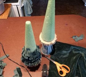 how to make velour christmas trees, christmas decorations, crafts, how to, seasonal holiday decor