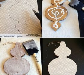 diy stenciled christmas tree ornaments, christmas decorations, crafts, seasonal holiday decor