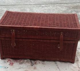 use contact paper and mod podge on wicker, decoupage, how to, painted furniture, A 6 Goodwill Find