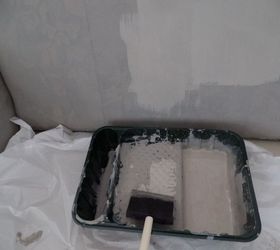 transformed sofa with chalk paint, chalk paint, painted furniture, reupholster