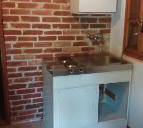 small brick kitchen for traditional croatian house, diy, home improvement, kitchen design