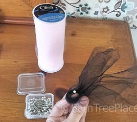 diy centerpieces tulle topiary, crafts, how to
