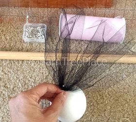 diy centerpieces tulle topiary, crafts, how to