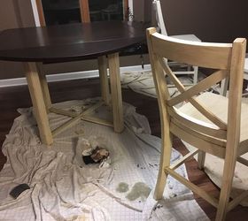 painted kitchen table makeover, painted furniture