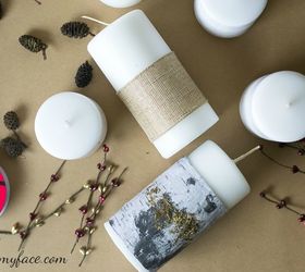 festive christmas candles, christmas decorations, crafts, seasonal holiday decor