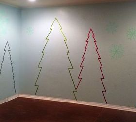 create winter wonderland on walls with washi tape, christmas decorations, seasonal holiday decor, wall decor