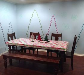 create winter wonderland on walls with washi tape, christmas decorations, seasonal holiday decor, wall decor