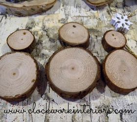 christmas ornaments how to wood slice snowmen, christmas decorations, crafts, how to, seasonal holiday decor