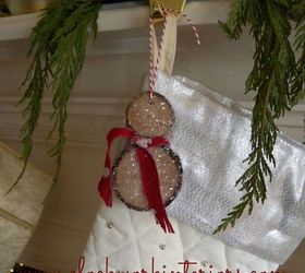 christmas ornaments how to wood slice snowmen, christmas decorations, crafts, how to, seasonal holiday decor