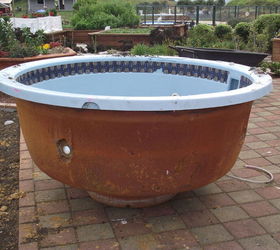 upcycling old spa into a fishpond fountain, diy, outdoor living, ponds water features, repurposing upcycling, spas