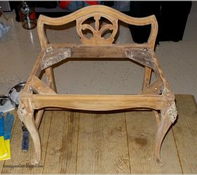 stool makeover painted furniture reuphoslter, painted furniture, reupholstoring