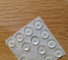 repurposed stair tread into cutting board, repurposing upcycling, woodworking projects, Vinyl bumpers make perfect feet