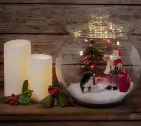 miniature christmas jar scene, christmas decorations, seasonal holiday decor