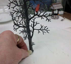 glass plate christmas miniature scene, christmas decorations, seasonal holiday decor