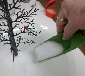 glass plate christmas miniature scene, christmas decorations, seasonal holiday decor