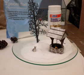 glass plate christmas miniature scene, christmas decorations, seasonal holiday decor