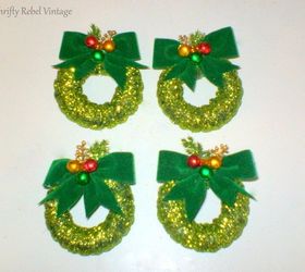 christmas curtain ring wreath ornaments, christmas decorations, crafts, how to, seasonal holiday decor, wreaths