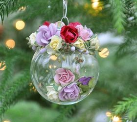 christmas ornaments pretty paper rose craft, christmas decorations, crafts, seasonal holiday decor