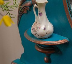 painted teal blue mirror furniture dresser, painted furniture