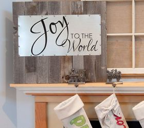 reclaimed wood and steel decorative sign, christmas decorations, seasonal holiday decor, woodworking projects