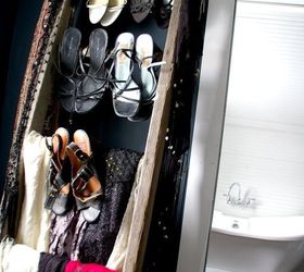 an old ladder gets retired to my closet as a ladder shoe rack, closet, organizing, repurposing upcycling, storage ideas