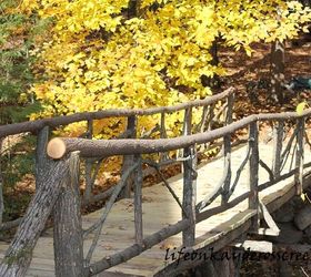 building an adirondack bridge, diy, landscape, outdoor living, woodworking projects