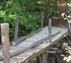 building an adirondack bridge, diy, landscape, outdoor living, woodworking projects