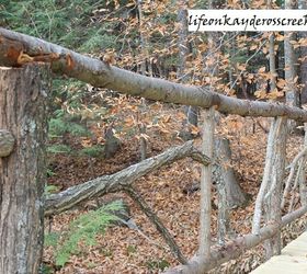 building an adirondack bridge, diy, landscape, outdoor living, woodworking projects