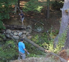 building an adirondack bridge, diy, landscape, outdoor living, woodworking projects