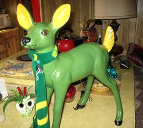 how to remake tired old garden deer, crafts