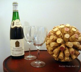 cork ball accent table decor, crafts, repurposing upcycling