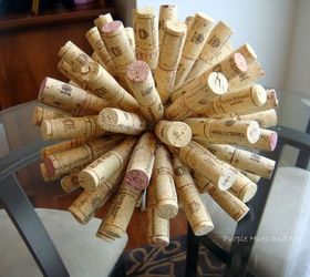 cork ball accent table decor, crafts, repurposing upcycling