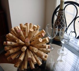 cork ball accent table decor, crafts, repurposing upcycling