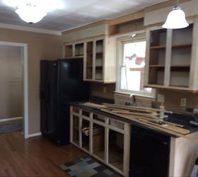 finally remodeled kitchen the way we wanted, home improvement, kitchen cabinets, kitchen design, lighting, Old Cabinets Removed