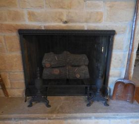 adding a mantel to a stone fireplace adds some real character, concrete masonry, fireplaces mantels